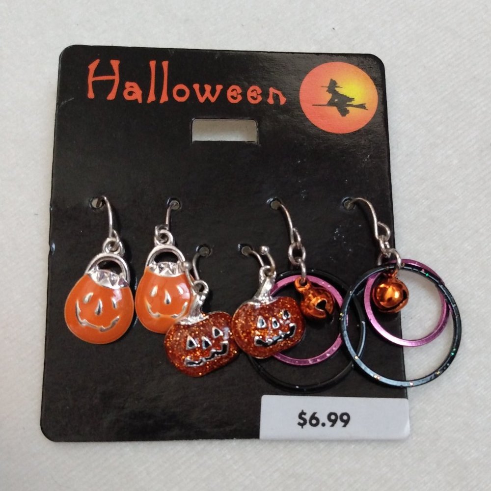 🍂  3 Pairs Halloween Wire Earrings